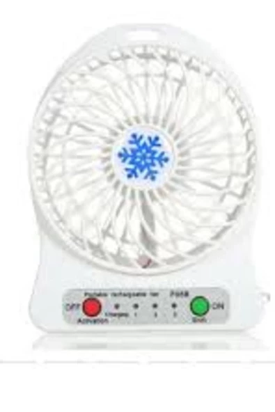 Pazariz Şarjlı Mini Vantilatör Masa Üstü 3 Kademeli Usb Mini Fan Beyaz