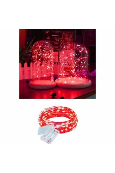 Pazariz 10 Metre Peri Led Çok Amaçlı Yılbaşı Parti Dekoratif Aydınlatma - Kırmızı - Resim 3