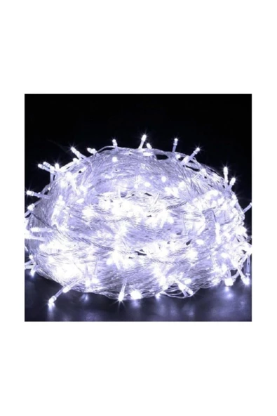 Pazariz Beyaz Kablolu 100 Ampüllü Led Işık 10 Metre - Beyaz Renk ürün görseli 1