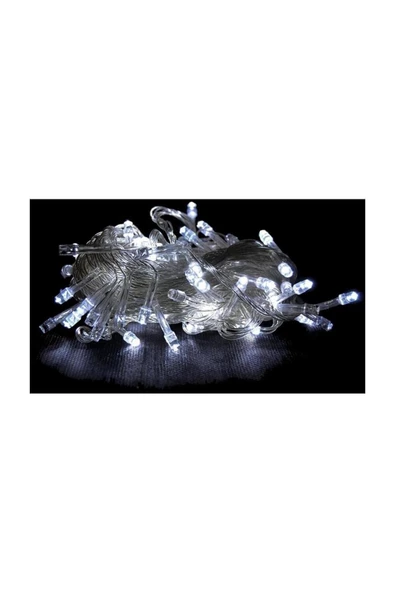 Pazariz 100'Lü Beyaz Led Işıklı Yılbaşı Süsü ürün görseli 1