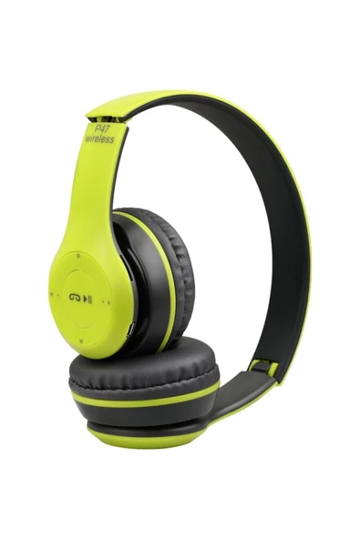Pazariz Kulak Üstü Bluetooth Kulaklık 5.0 Yeşil P47