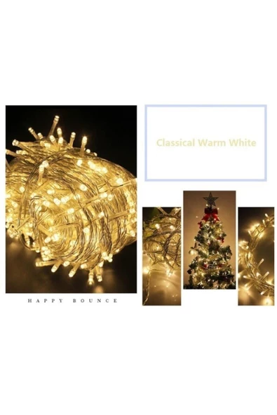 Pazariz Sarı Led Lamba Süs 10 Metre Işık Elektrikli 50 Ampul Led Dekor ürün görseli 1