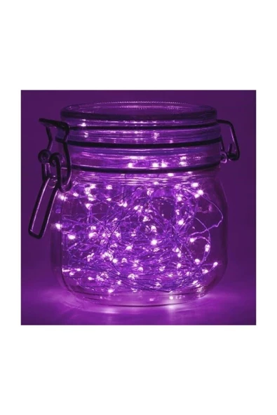 Pazariz 10 Metre Peri Led Çok Amaçlı Yılbaşı Parti Dekoratif Aydınlatma - Mor - Resim 3
