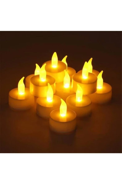Pazariz 24'lü Led Tealight Sarı Işık Mum