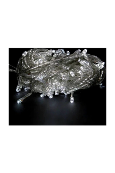Pazariz Yılbaşı Şeffaf Kablolu 100 Ampüllü Gün Işığı Led Işık 9 mt ürün görseli 1