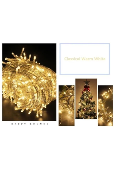 Pazariz Sarı Led Lamba Süs 5 Metre Işık Elektrikli 50 Ampul Led Dekor - Resim 3