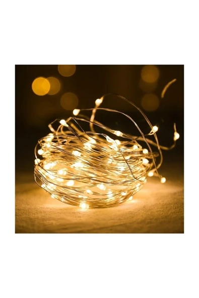 Pazariz Peri Led Işık 28 Ledli 3 Metre Sarı Led Şerit Aydınlatma Pilli Spot Le ürün görseli 1