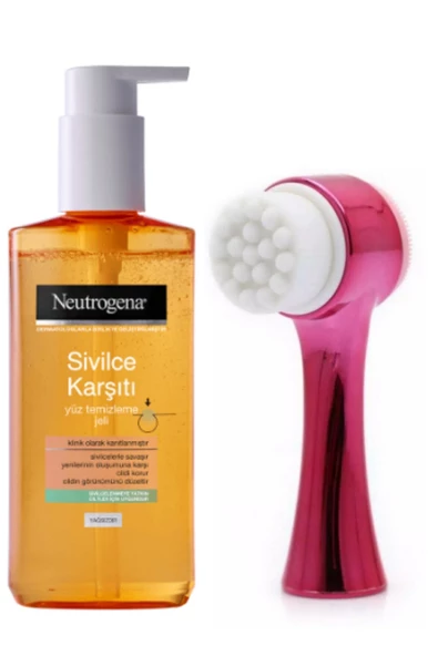 Pazariz Sivilce Karşıtı Yüz Yıkama Jeli 200 ml + Kırmızı Cilt Temizleme Fırçası ürün görseli 1
