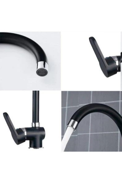 Pazariz Siyah Kuğu Mutfak Banyo Bataryası Mutfak Eviye Musluğu - 2