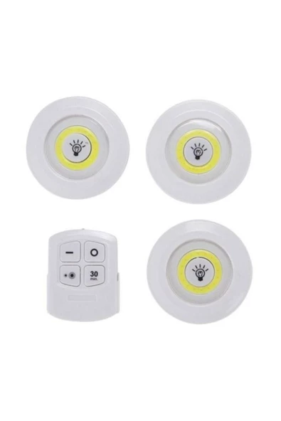 Pazariz Uzaktan Kumandalı 3 Parça Portatif Led Seti ürün görseli 1