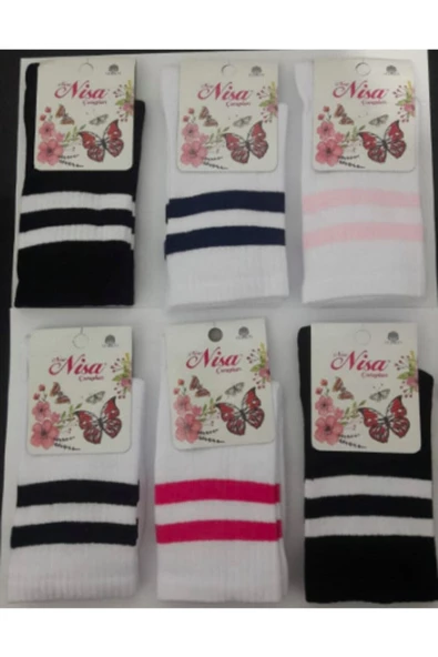 Pazariz Kadın Soket Çorap Çizgli 6 lı ürün görseli