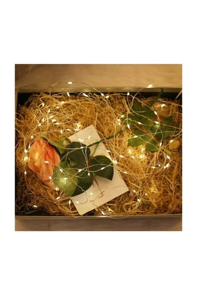 Pazariz Peri Led Işık 28 Ledli 3 Metre Sarı Led Şerit Aydınlatma Pilli Spot Le - Resim 2