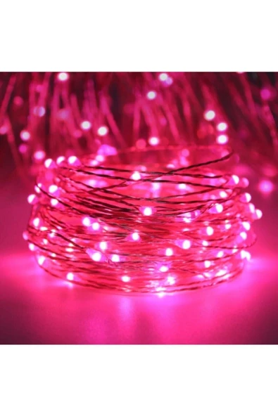 Pazariz 5 Metre Peri Led Çok Amaçlı Yılbaşı Parti Dekoratif Aydınlatma - Pembe ürün görseli 1