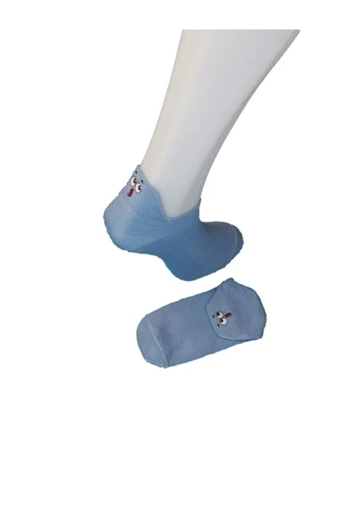 Pazariz Unisex Emojili Çorap Mavi 3 Lü ürün görseli
