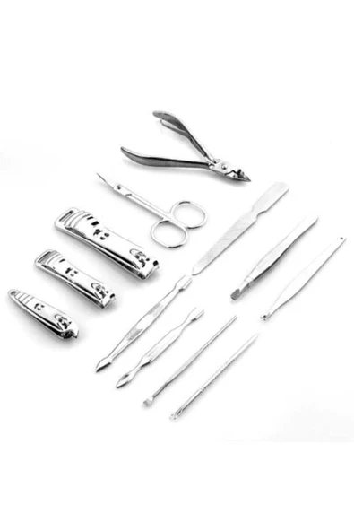 Pazariz Çantalı Tırnak Makası Cımbız Törpü 12 Parça Manikür Pedikür Seti - 2