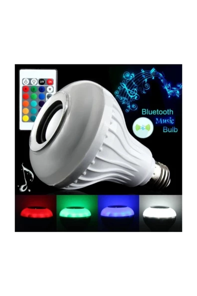 Pazariz Bluetooth Hoparlörlü USB Girişli LED Ampül Renkli