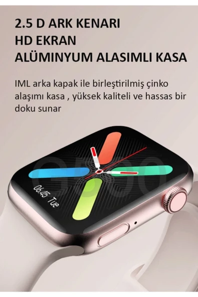 Pazariz G500 Serisi Akıllı Saat - Ateş Ölçer Özellikli - Uzun Şarj Süresi - Üstün Teknoloji 40-42mm - Beyaz - Resim 3