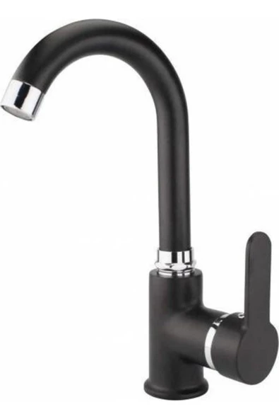 Pazariz Siyah Omega Yüksek Gövdeli Mutfak Banyo Bataryası Musluğu - 3