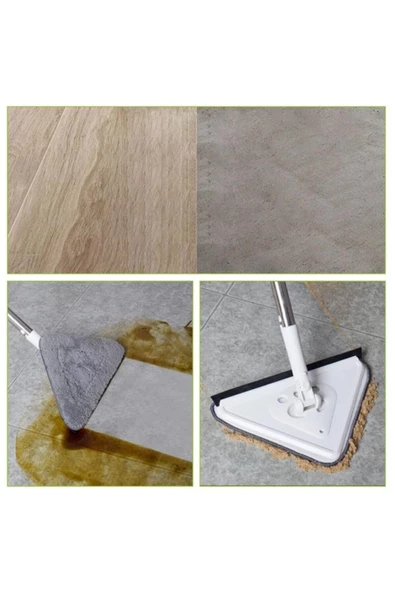 Pazariz Teleskopik Üçgen Mop Seti Dar Yüzeyler Için Temizlik Aparatı - Resim 2