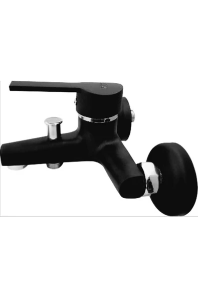Pazariz Siyah Krom Banyo Bataryası Duş Musluğu 1. Kalite