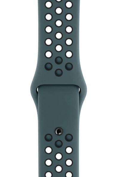 Pazariz Watch Uyumlu 42-44-45 Mm Uyumlu  A Kalite Bileklik Spor Band Delikli Kordon Koyu Yeşil ürün görseli 1