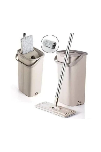 Pazariz Pazarız Tablet Magic Flat Mop Yer Duvar Silme Microfiber Paspas Temizlik Seti + 2 Adet Bez - Resim 2