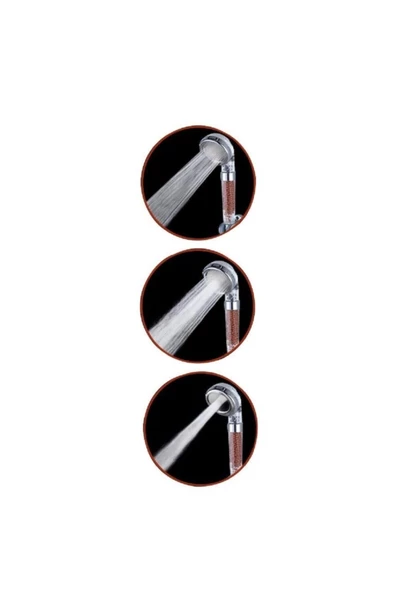 Pazariz Su Tasarruflu Arıtmalı 3 Fonksiyonlu Duş Başlığı + Duş Hortumu + Duvara Bağlantı Aparatı - Resim 2