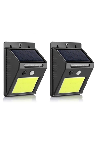 Pazariz Fotoselli Led Lamba Işık Sensörlü Güneş Enerjili Solar Duvar Kapı Kamp Bahçe Lambası 2 Adet ürün görseli 1