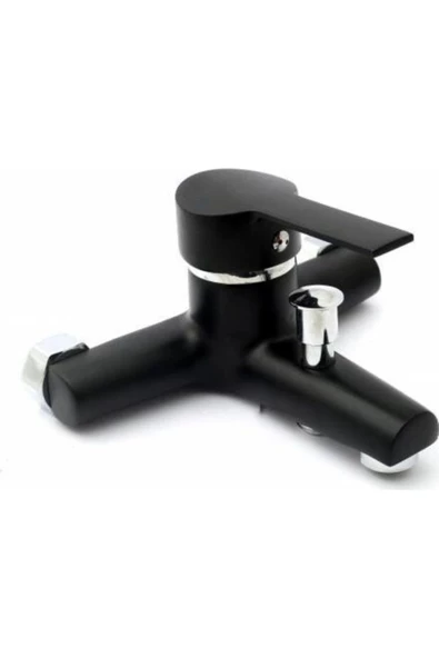 Pazariz Siyah Krom Banyo Bataryası Duş Musluğu 1. Kalite - 2