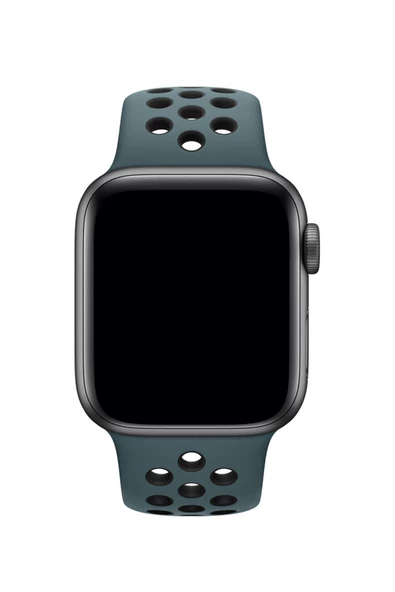 Pazariz Watch Uyumlu 42-44-45 Mm Uyumlu  A Kalite Bileklik Spor Band Delikli Kordon Koyu Yeşil - Resim 3