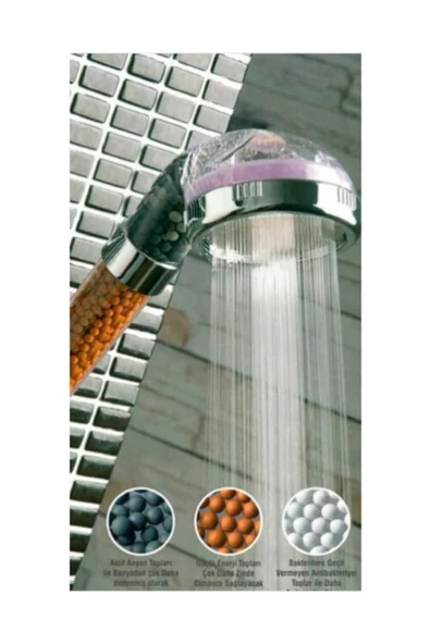 Pazariz Pazarız 3 Fonksiyonlu Düğmeli Spa Duş Başlığı - Resim 2