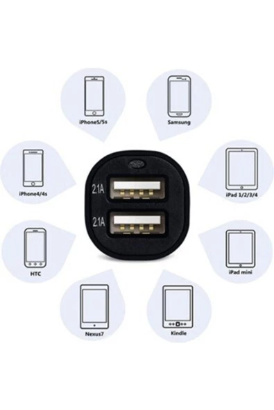 Pazariz Çift Usb Girişli 2.1 Amp Araç Çakmak Soketi - 3