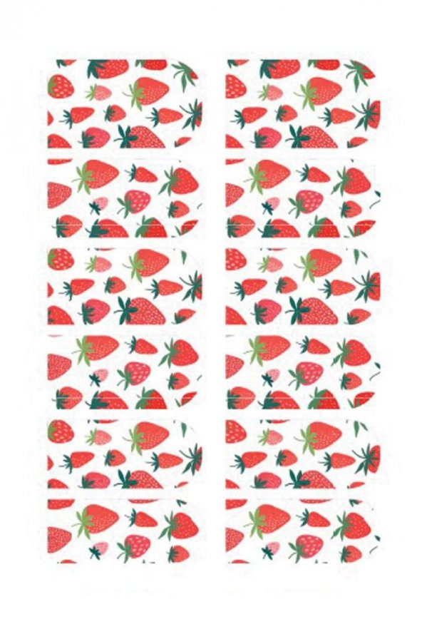 Çilek -2 Tırnak Dövmesi,Tırnak Tattoo,Nail Art ,Tırnak Sticker - 2
