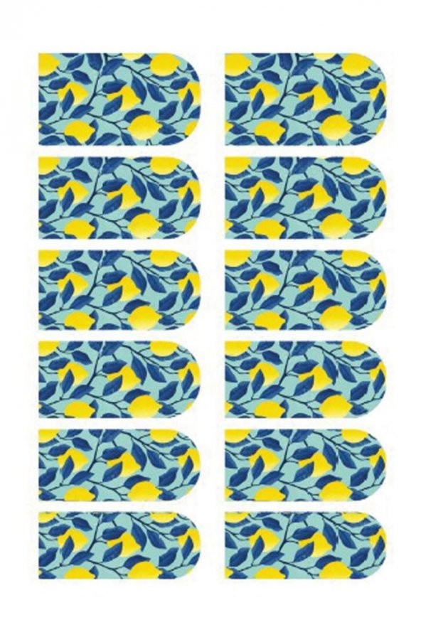 Limon Tırnak Dövmesi,Tırnak Tattoo,Nail Art ,Tırnak Sticker - 2