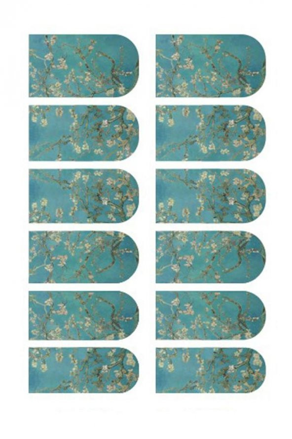 Badem Çiçekleri Tırnak Dövmesi,Tırnak Tattoo,Nail Art ,Tırnak Sticker - Resim 2