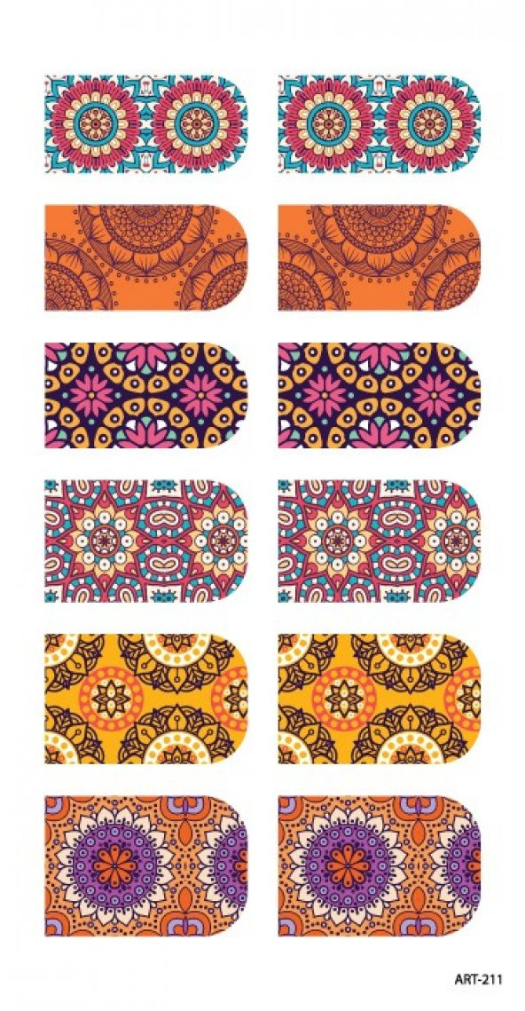 Etnik Tırnak Dövmesi,Tırnak Tattoo,Nail Art ,Tırnak Sticker - 2