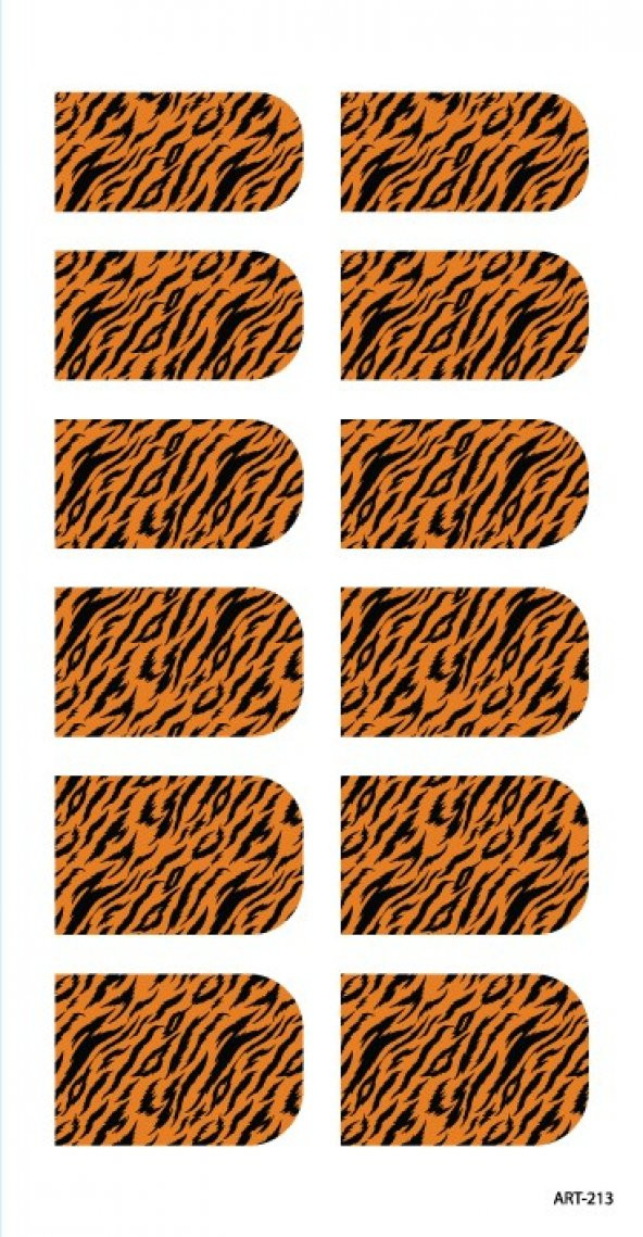 Renkli Zebra Tırnak Dövmesi,Tırnak Tattoo,Nail Art ,Tırnak Sticker - Resim 2