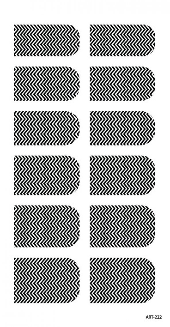 Zigzag Çizgiler Tırnak Dövmesi,Tırnak Tattoo,Nail Art ,Tırnak Sticker - 2