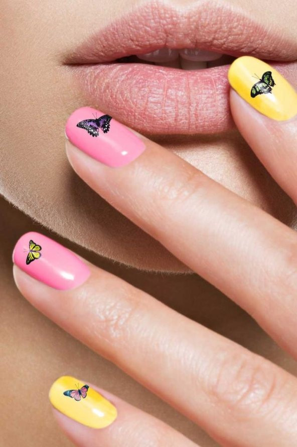 Kelebek Tırnak Dövmesi,Tırnak Tattoo,Nail Art ,Tırnak Sticker