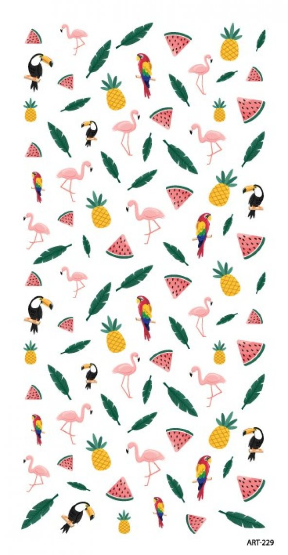 Tropik Tırnak Dövmesi,Tırnak Tattoo,Nail Art ,Tırnak Sticker - Resim 2