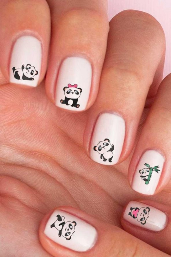 Panda Tırnak Dövmesi,Tırnak Tattoo,Nail Art ,Tırnak Sticker