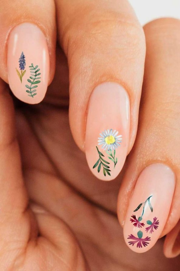 Çiçekler Tırnak Dövmesi,Tırnak Tattoo,Nail Art ,Tırnak Sticker