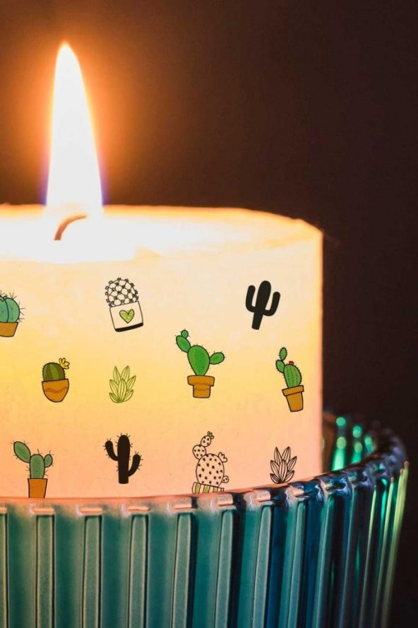 Kaktüs Tırnak Dövmesi,Tırnak Tattoo,Nail Art ,Tırnak Sticker - Resim 2