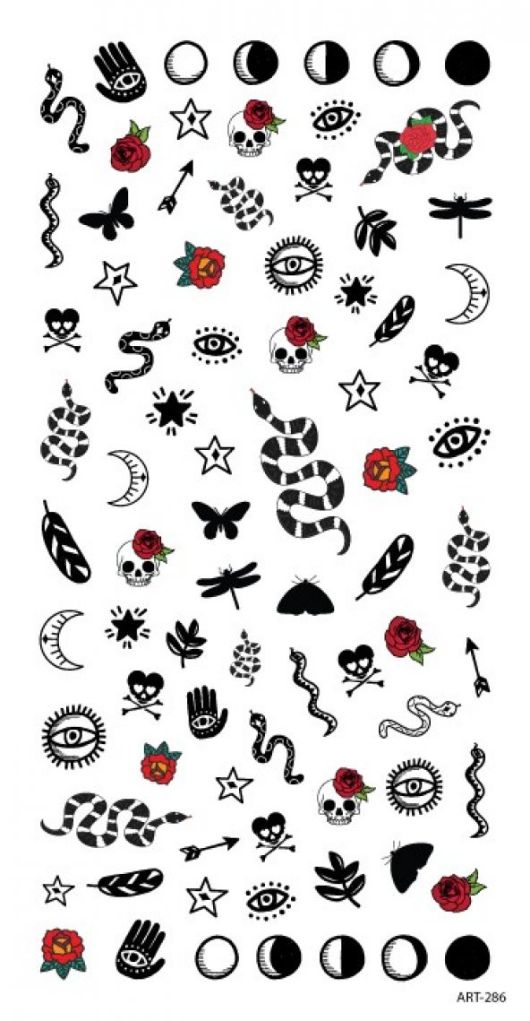 Ezoterik-1 Tırnak Dövmesi, Tırnak Tattoo, Nail Art, Tırnak Sticker - 3