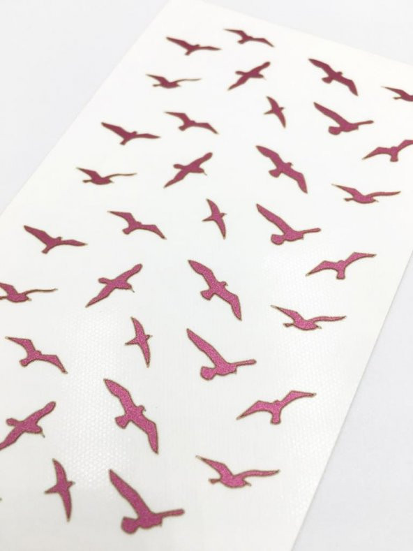 Kuşlar Metalik Tırnak Sticker, Nail Sticker, Nail Art - Resim 2