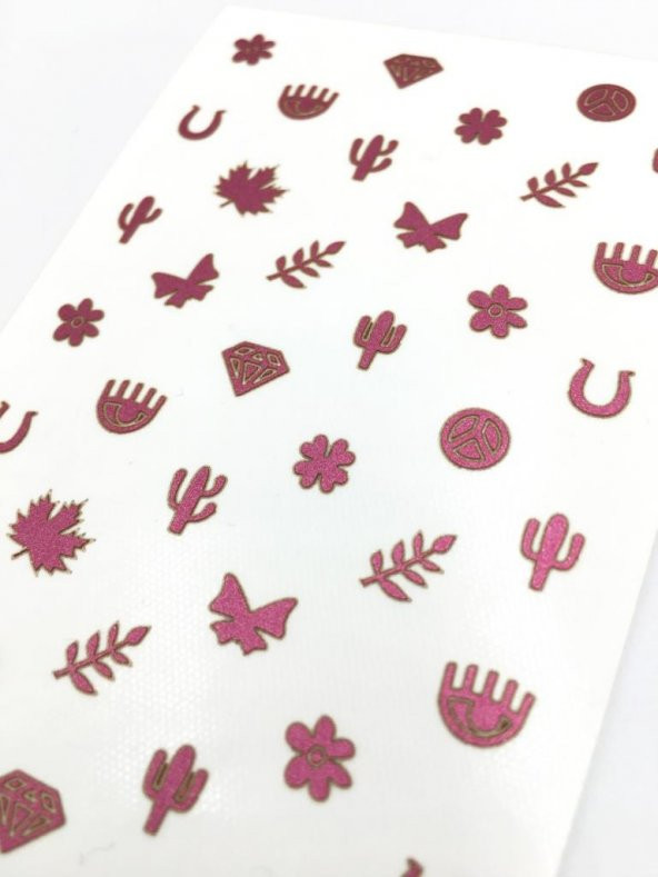 Şekil Metalik Tırnak Sticker, Nail Sticker, Nail Art - Resim 2