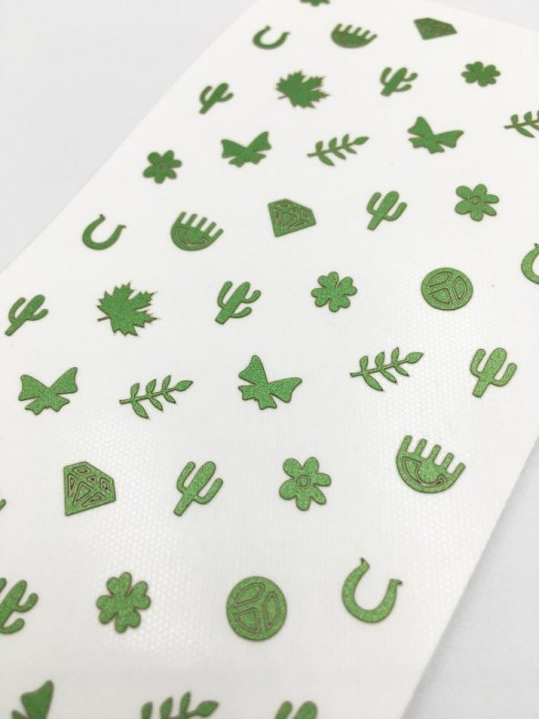 Şekil Metalik Tırnak Sticker, Nail Sticker, Nail Art - Resim 2