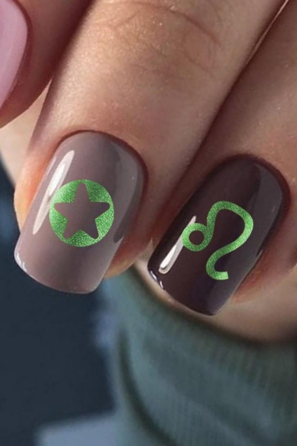 Burçlar Metalik Tırnak Sticker, Nail Sticker, Nail Art
