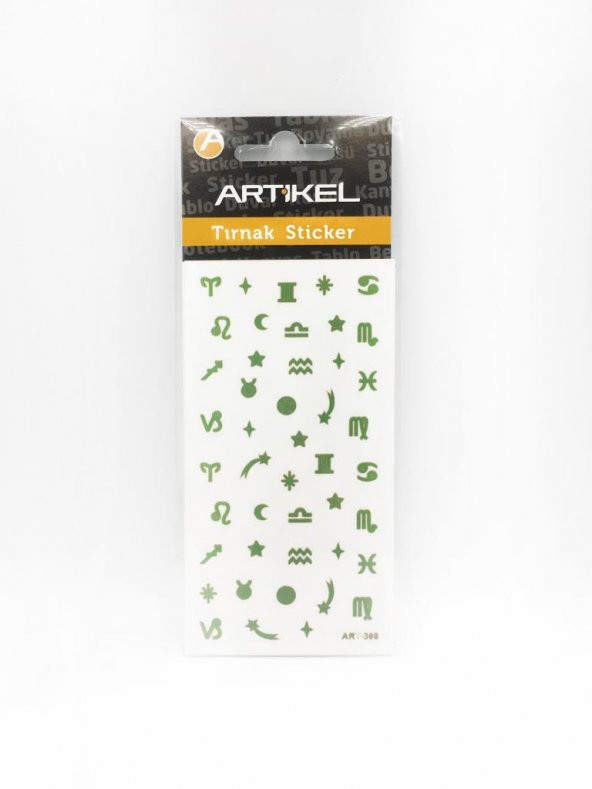 Burçlar Metalik Tırnak Sticker, Nail Sticker, Nail Art - Resim 3