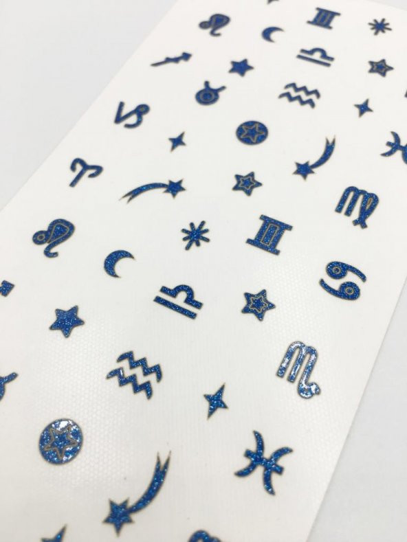 Burçlar Metalik Tırnak Sticker, Nail Sticker, Nail Art - Resim 2